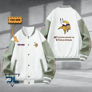 Minnesota Vikings NFL Style Baseball Jacket For Fan