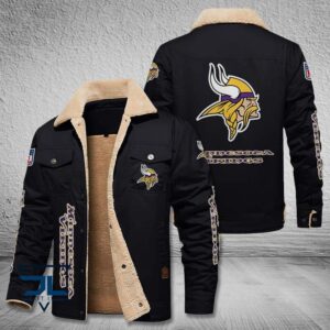 Minnesota Vikings NFL Style Fleece Thermal Cotton Jacket For Fans