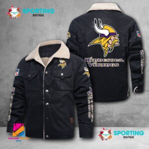 Minnesota Vikings NFL Style Fleece Thermal Cotton Jacket For Fans