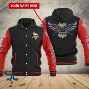 Minnesota Vikings NFL Style Hooded Baseball Jacket For Fan