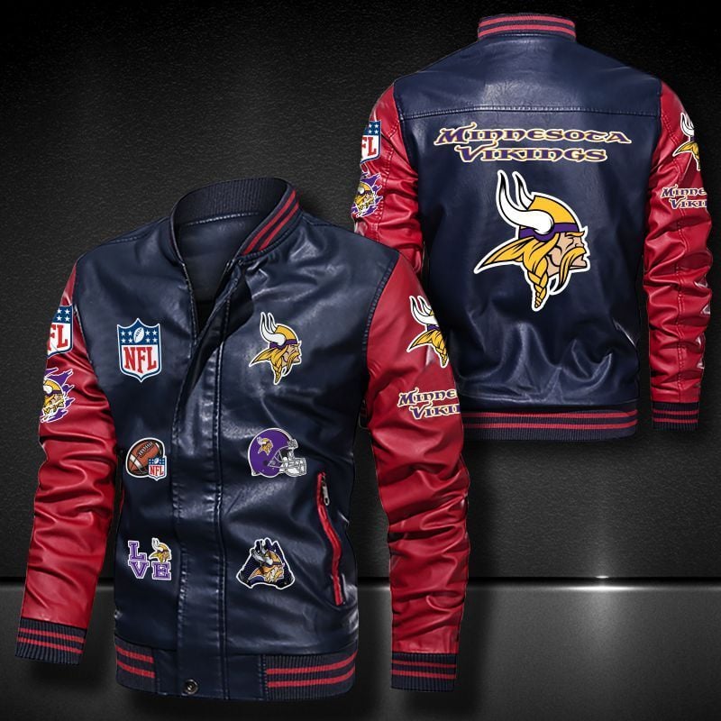 Minnesota Vikings NFL Style Leather Jacket For Fan
