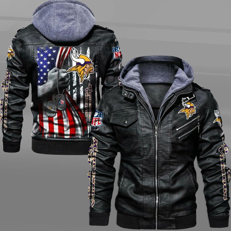 Minnesota Vikings NFL Style Leather Jacket For Fan