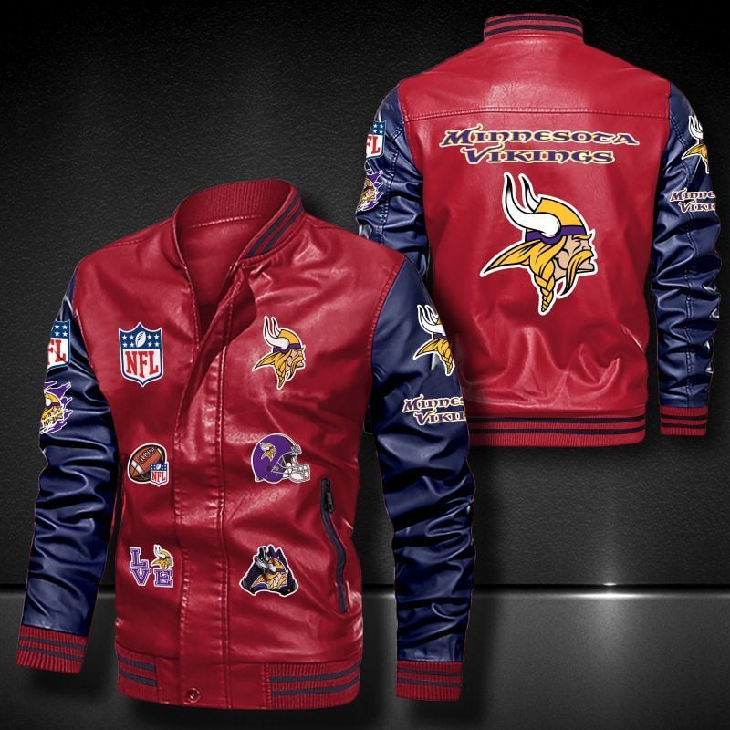 Minnesota Vikings NFL Style Leather Jacket For Fan
