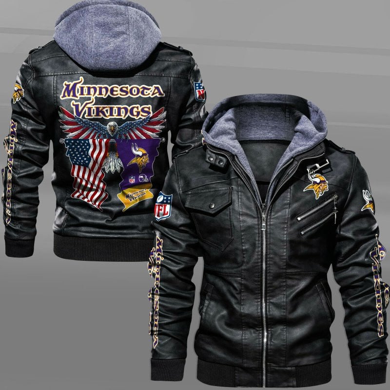Minnesota Vikings NFL Style Leather Jacket For Fan