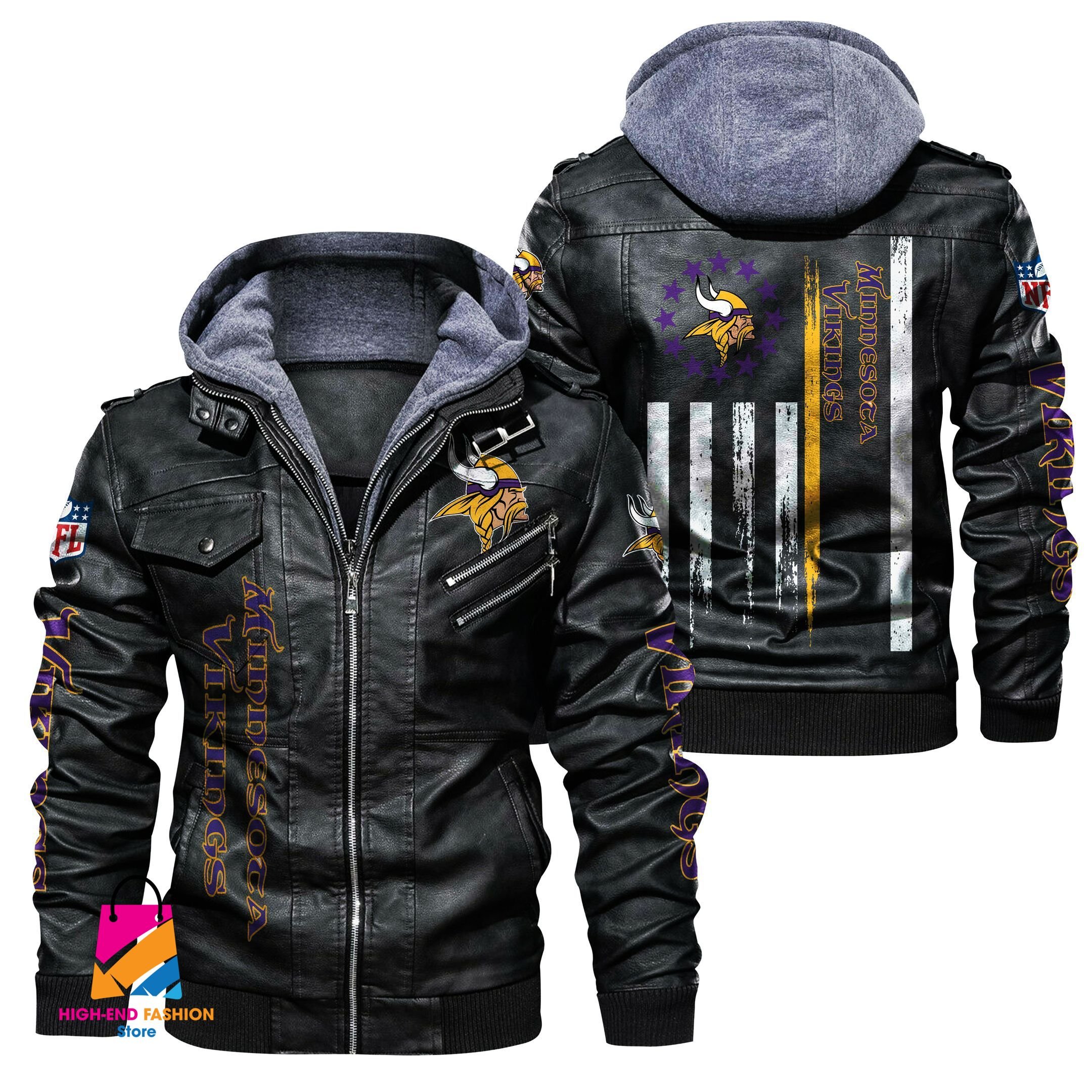 Minnesota Vikings NFL Style Leather Jacket For Fan