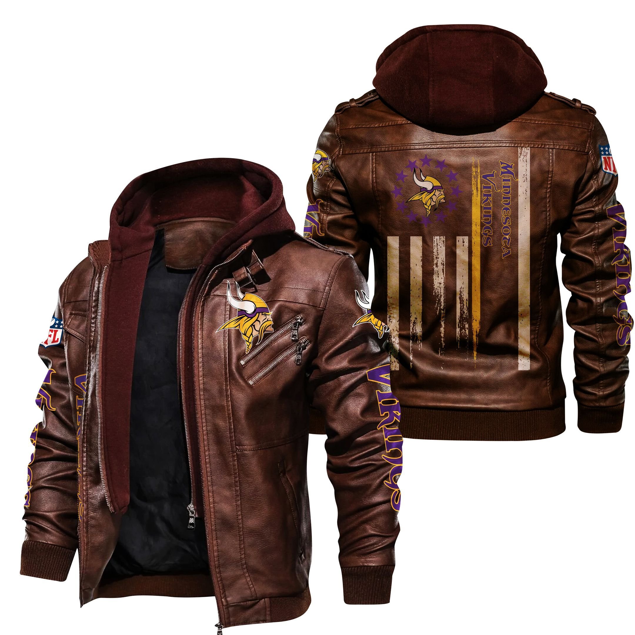 Minnesota Vikings NFL Style Leather Jacket For Fan