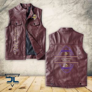 Minnesota Vikings NFL Style Sleeveless Leather Jacket For Fans
