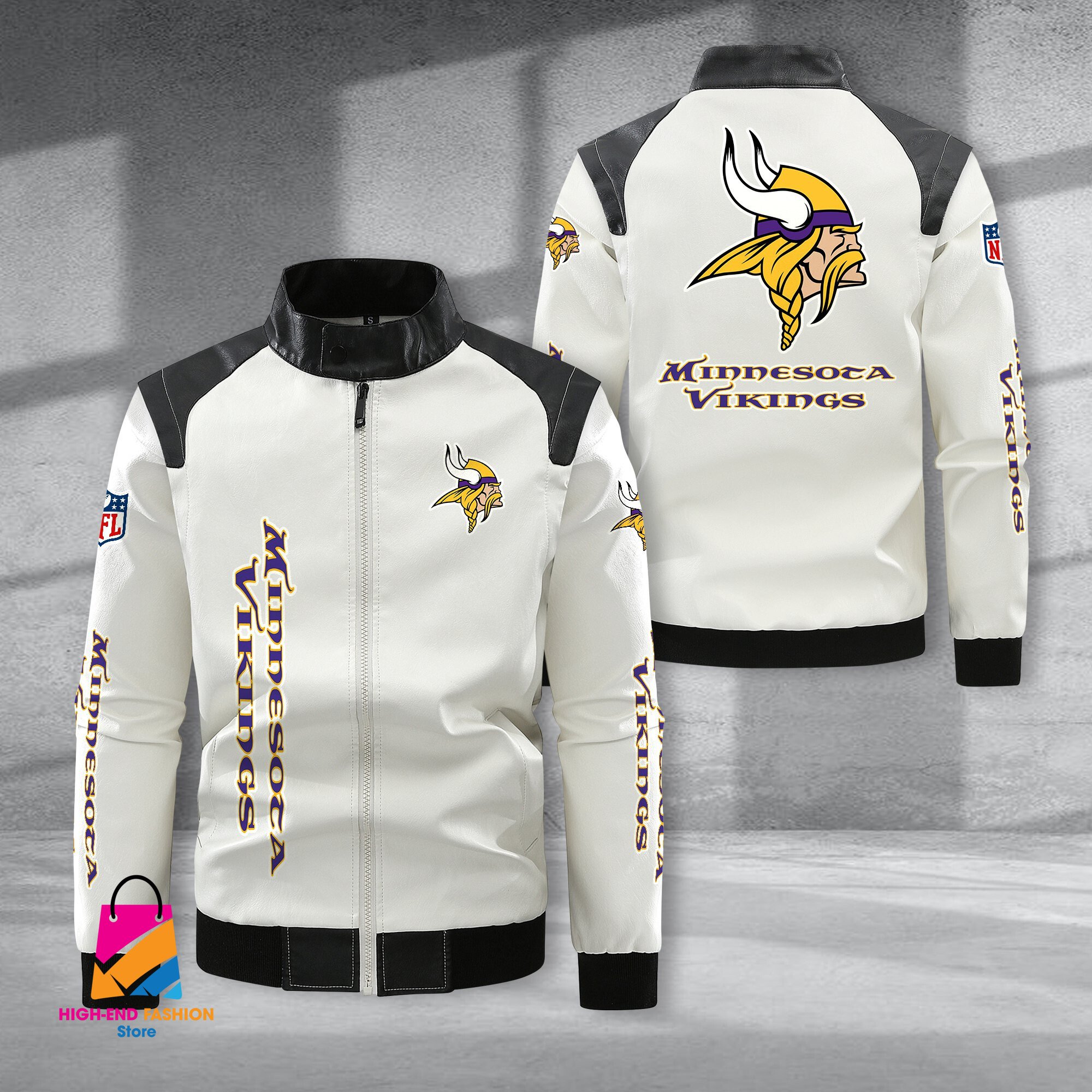 Minnesota Vikings NFL Style Leather Jacket For Fans
