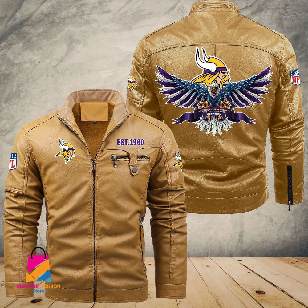 Minnesota Vikings NFL Style Leather Jacket For Fans