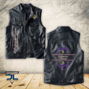 Minnesota Vikings NFL Style Sleeveless Leather Jacket For Fans
