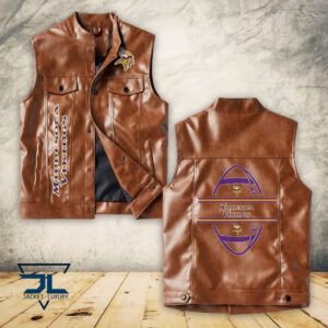 Minnesota Vikings NFL Style Sleeveless Leather Jacket For Fans