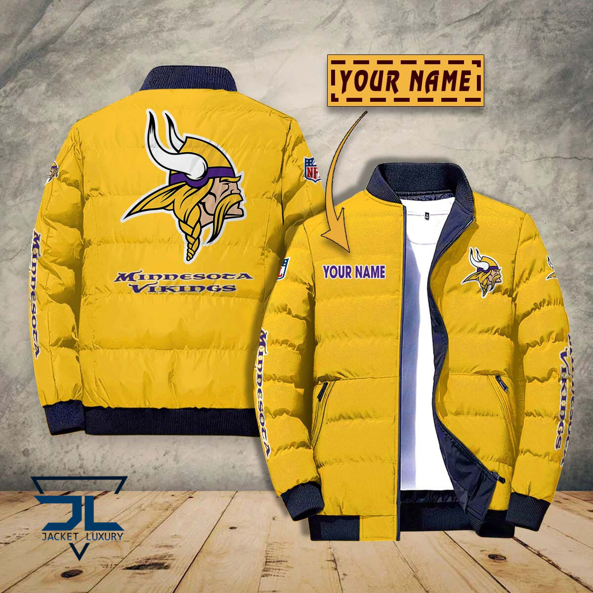 Minnesota Vikings NFL Style Puffer Jacket For Fans