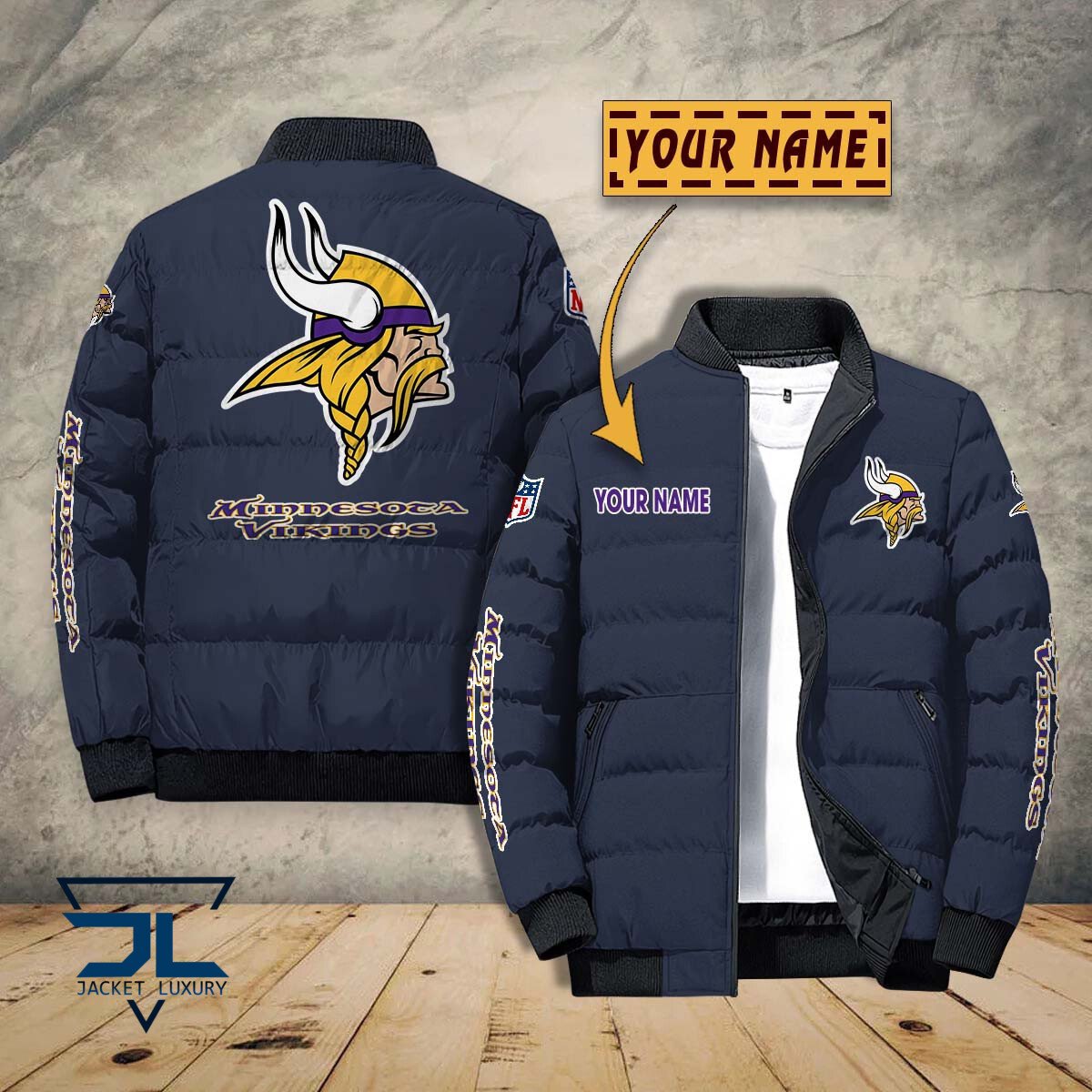 Minnesota Vikings NFL Style Puffer Jacket For Fans