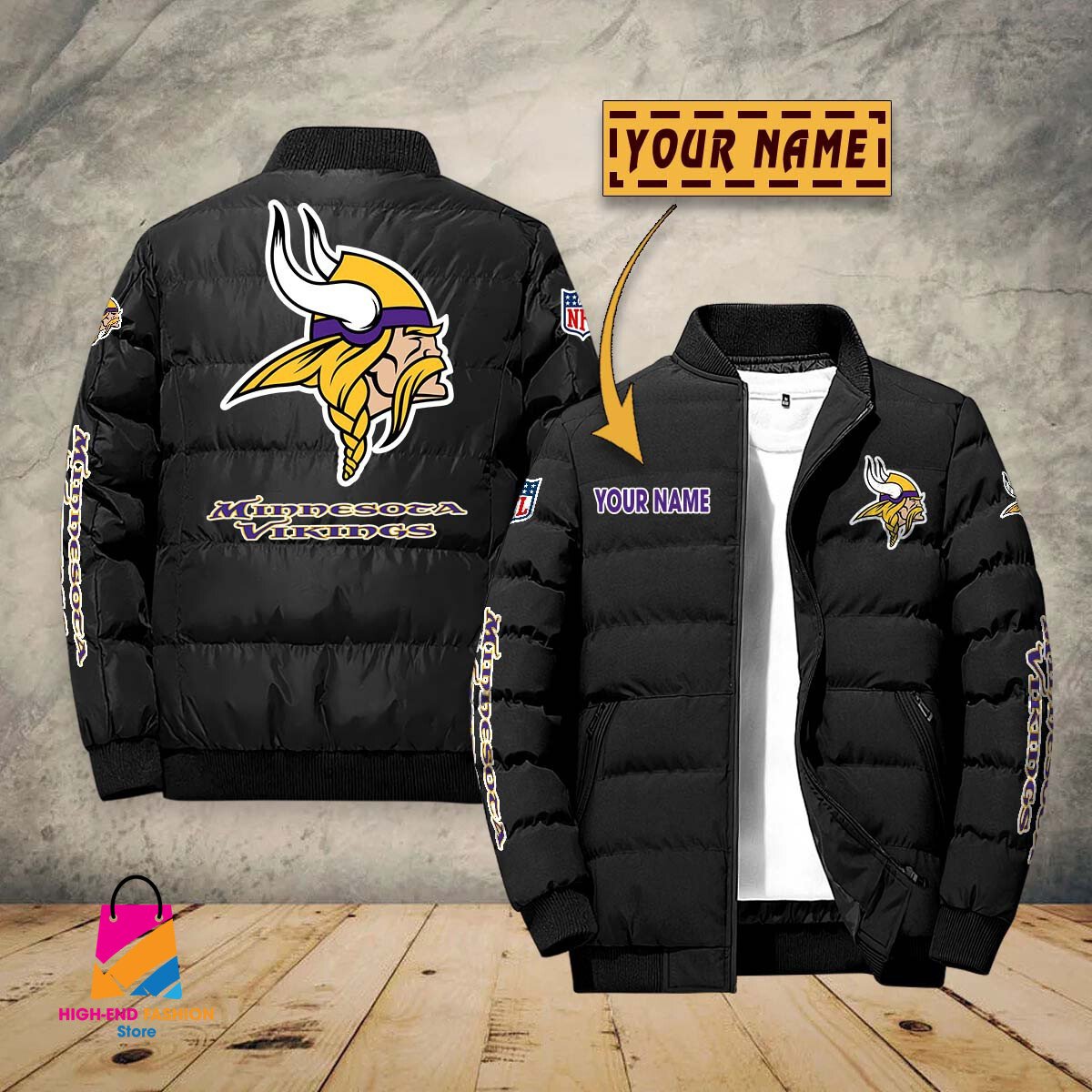 Minnesota Vikings NFL Style Puffer Jacket For Fans