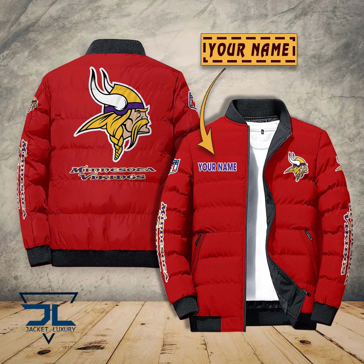 Minnesota Vikings NFL Style Puffer Jacket For Fans