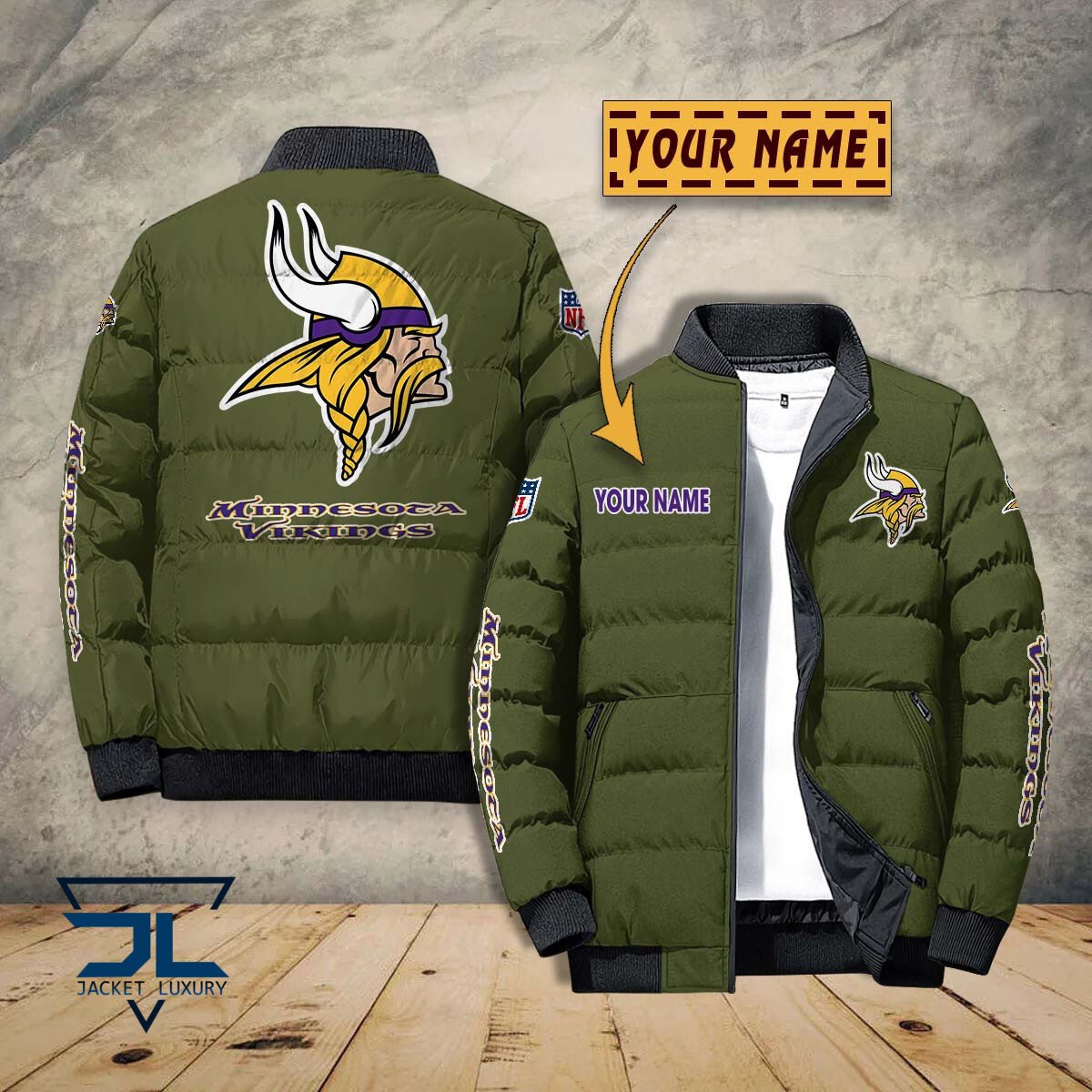 Minnesota Vikings NFL Style Puffer Jacket For Fans