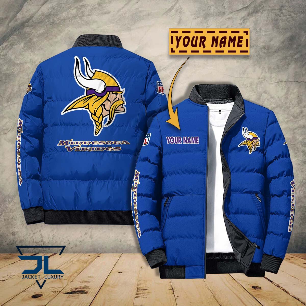 Minnesota Vikings NFL Style Puffer Jacket For Fans