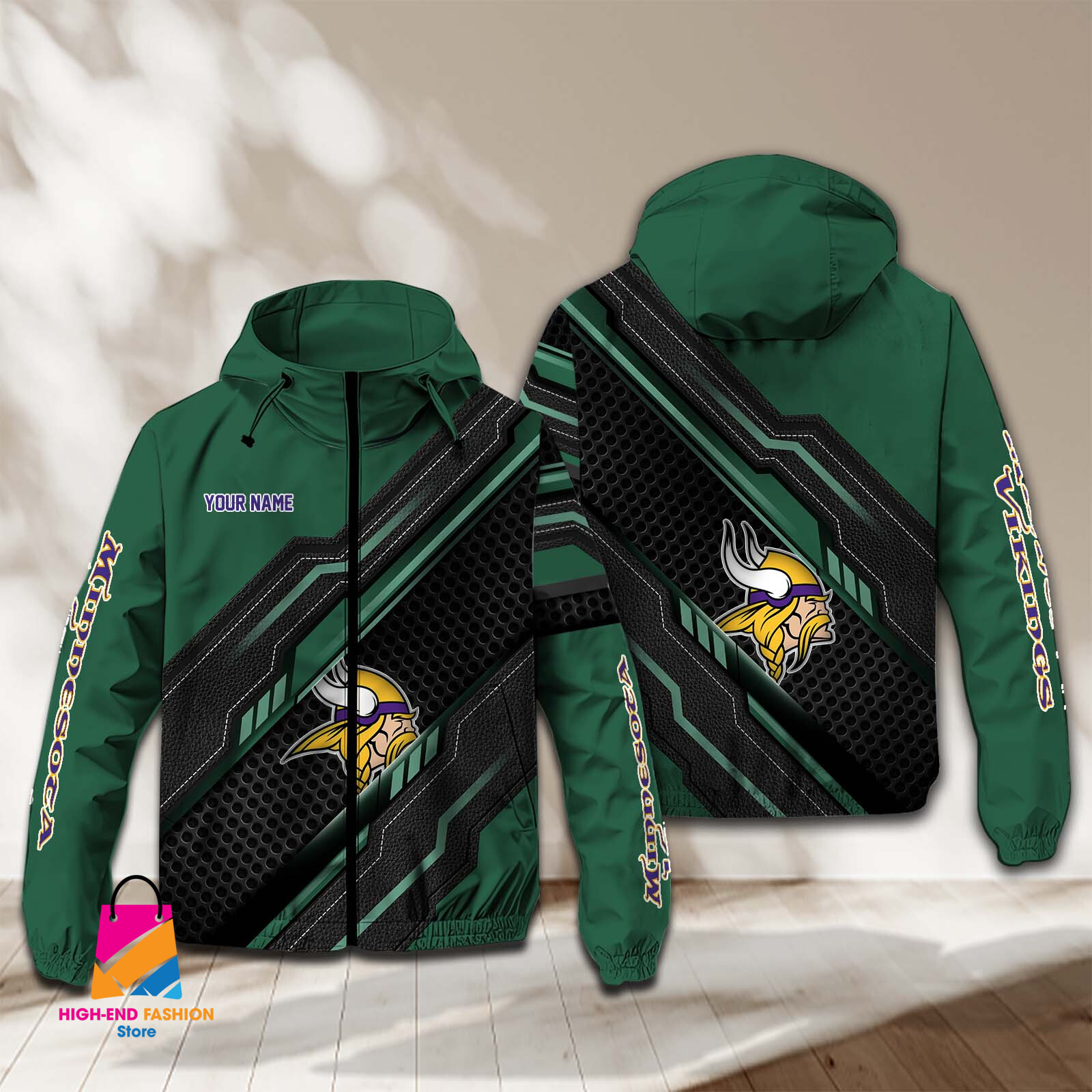 Minnesota Vikings NFL Style Windbreaker Jacket For Fans