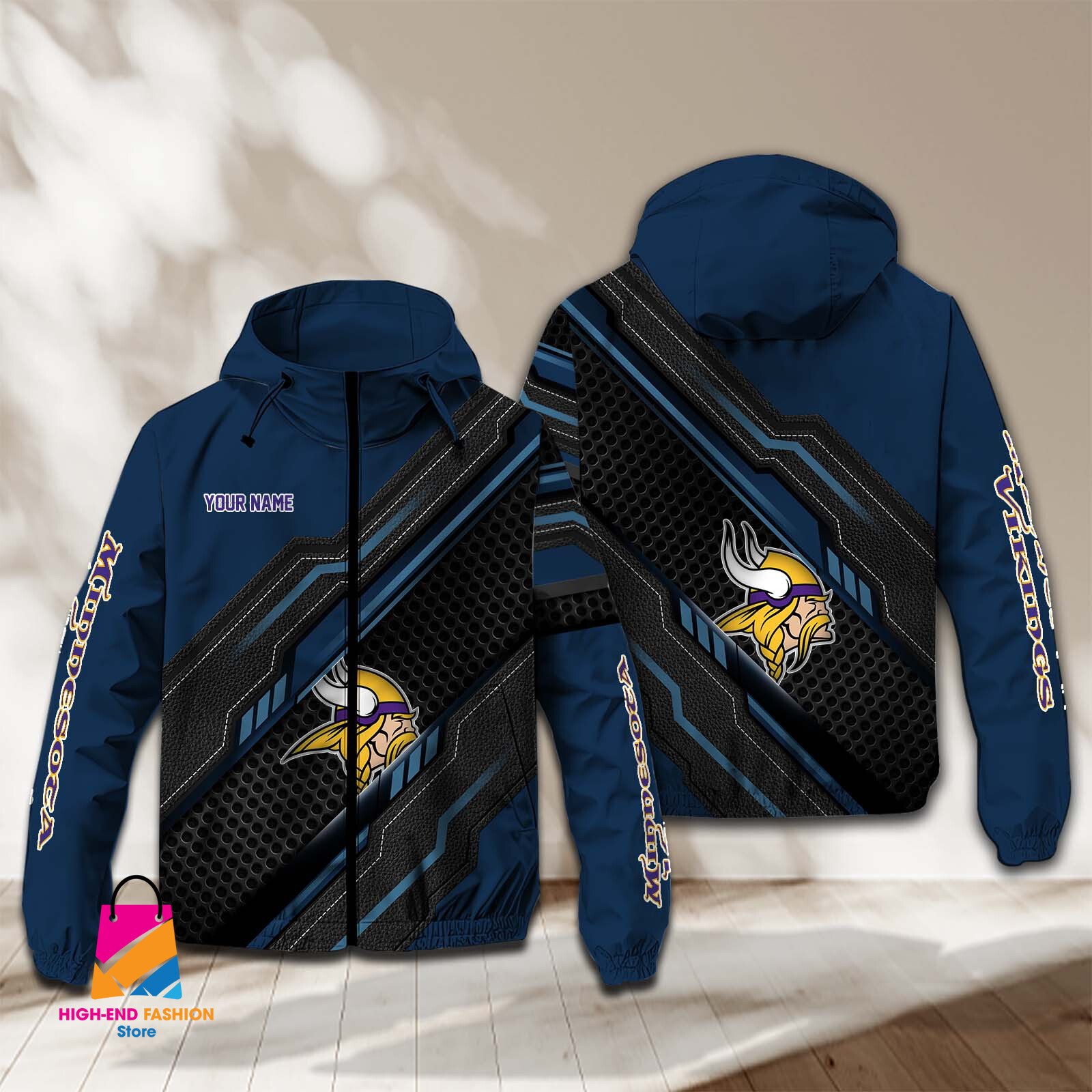 Minnesota Vikings NFL Style Windbreaker Jacket For Fans