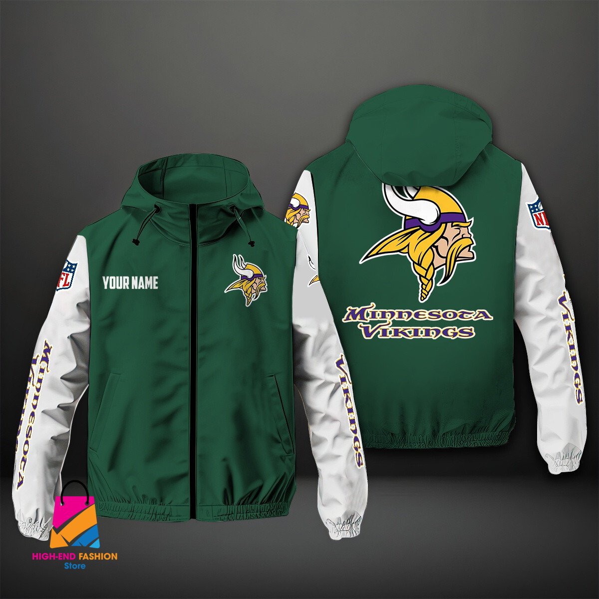 Minnesota Vikings NFL Style Windbreaker Jacket For Fans