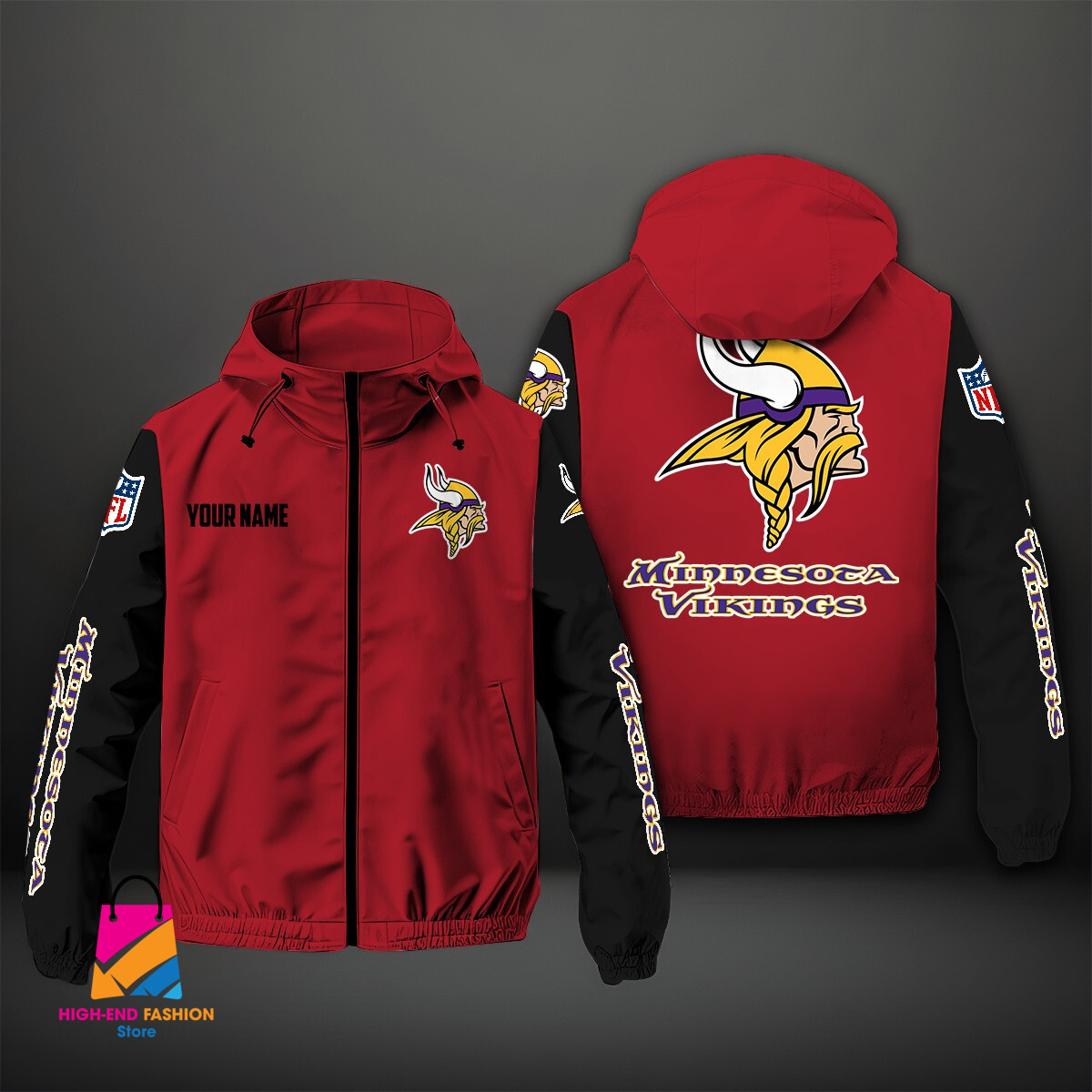 Minnesota Vikings NFL Style Windbreaker Jacket For Fans