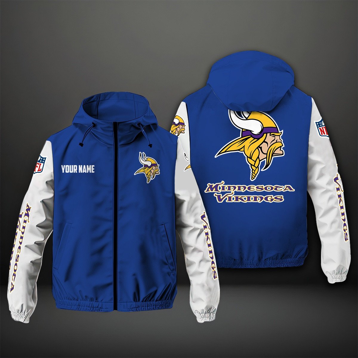 Minnesota Vikings NFL Style Windbreaker Jacket For Fans