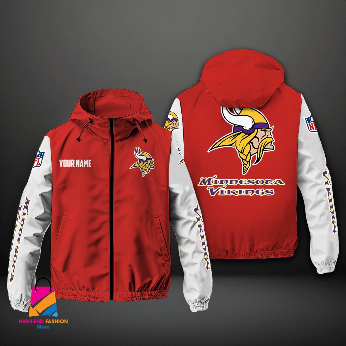 Minnesota Vikings NFL Style Windbreaker Jacket For Fans