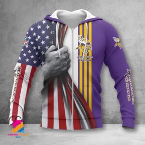 Minnesota Vikings NFL Style Zip Hoodie Jacket For Fans
