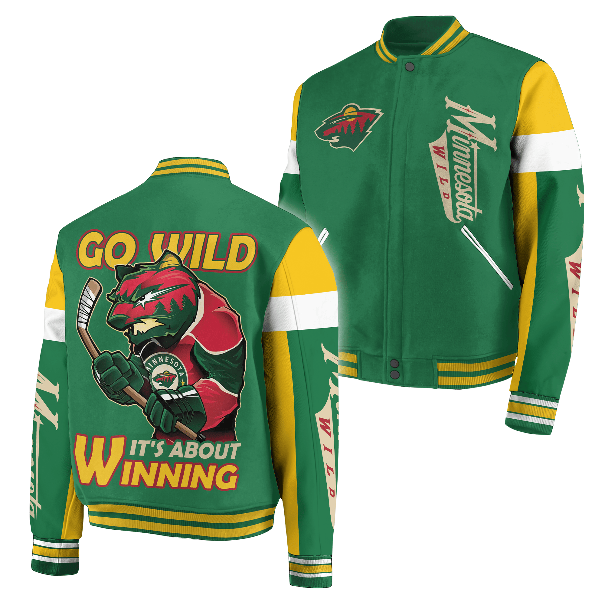 Minnesota Wild NHL Style Baseball Jacket For Fans
