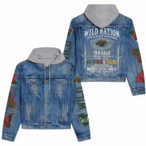 Minnesota Wild NHL Style Hooded Denim Jacket For Fans