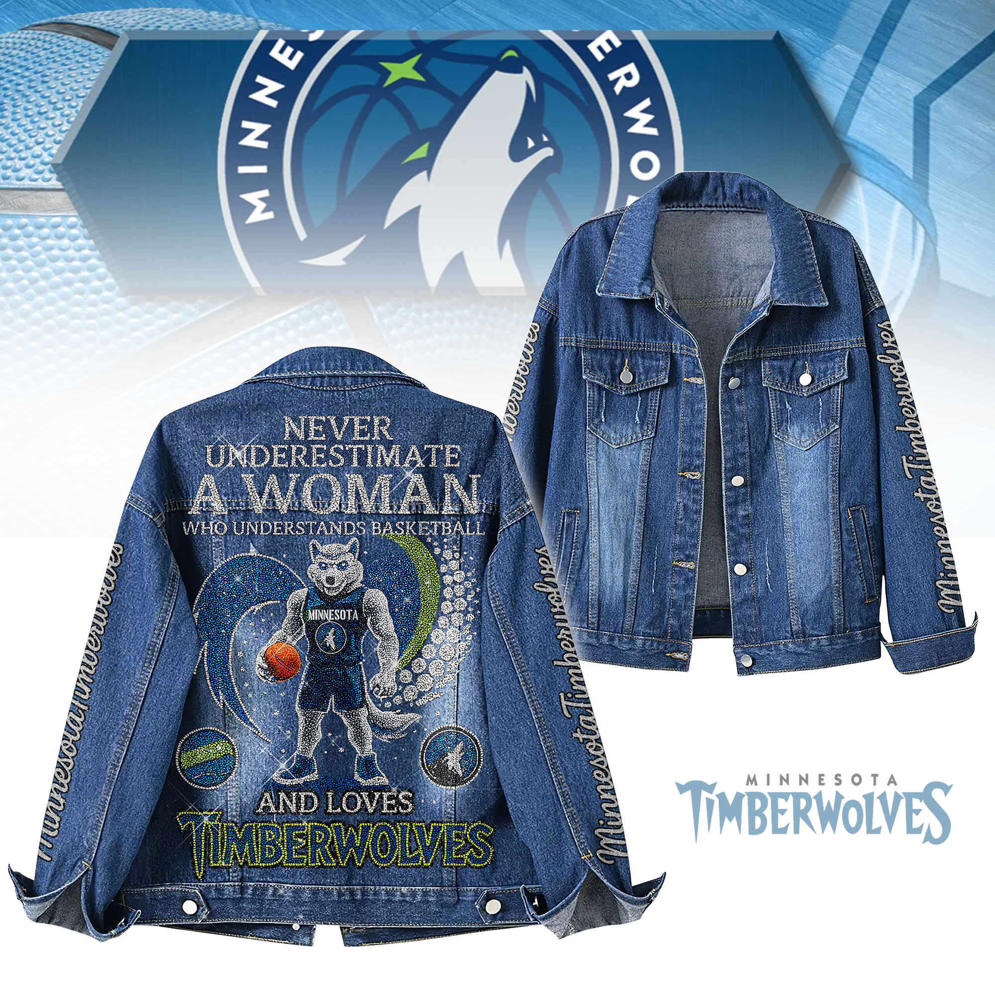 Minnesota Wolverines NBA Denim Jacket Gift For Fans