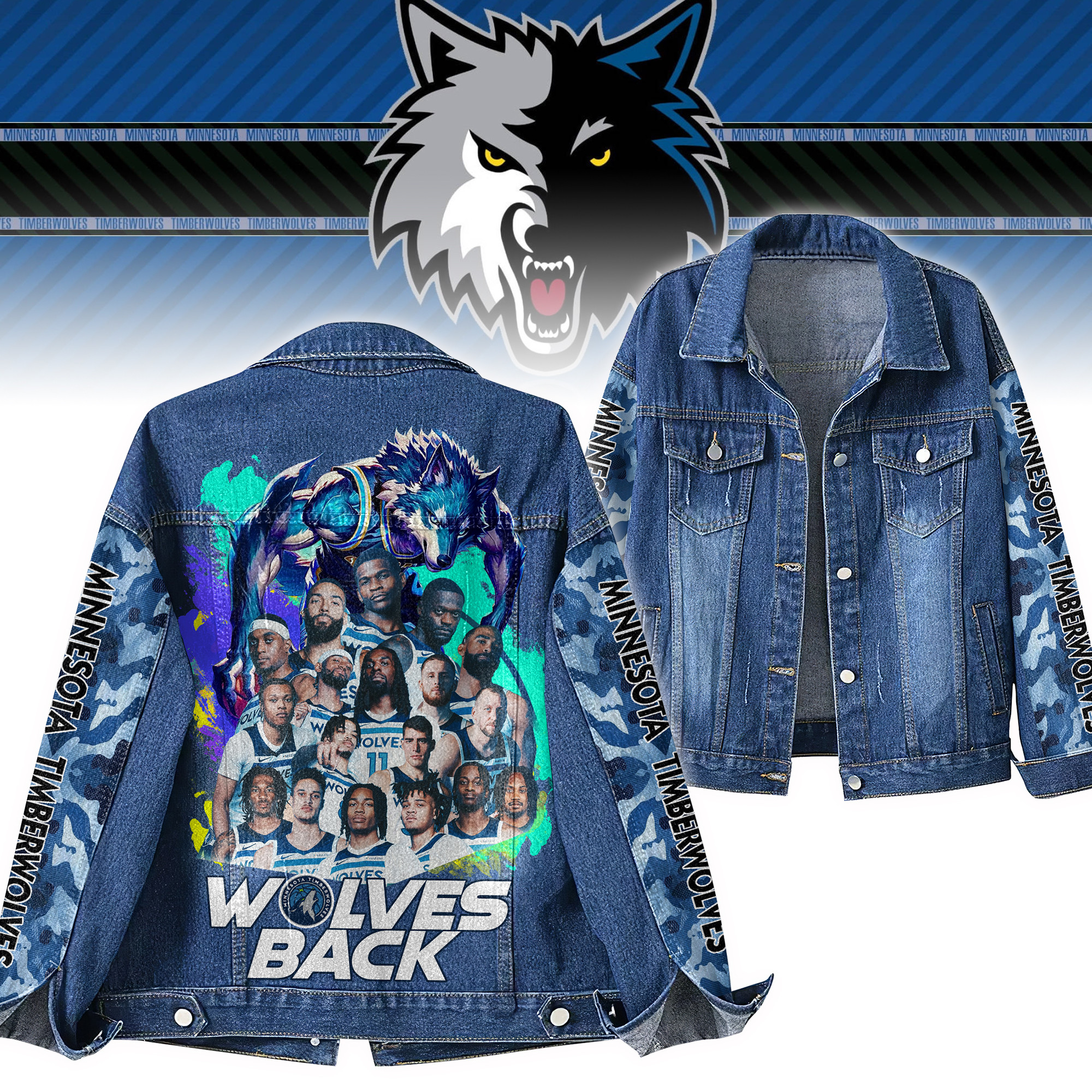Minnesota Wolverines NBA Denim Jacket Gift For Fans