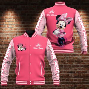 Minnie Mouse Cartoon Style Baseball Jacket For Fans