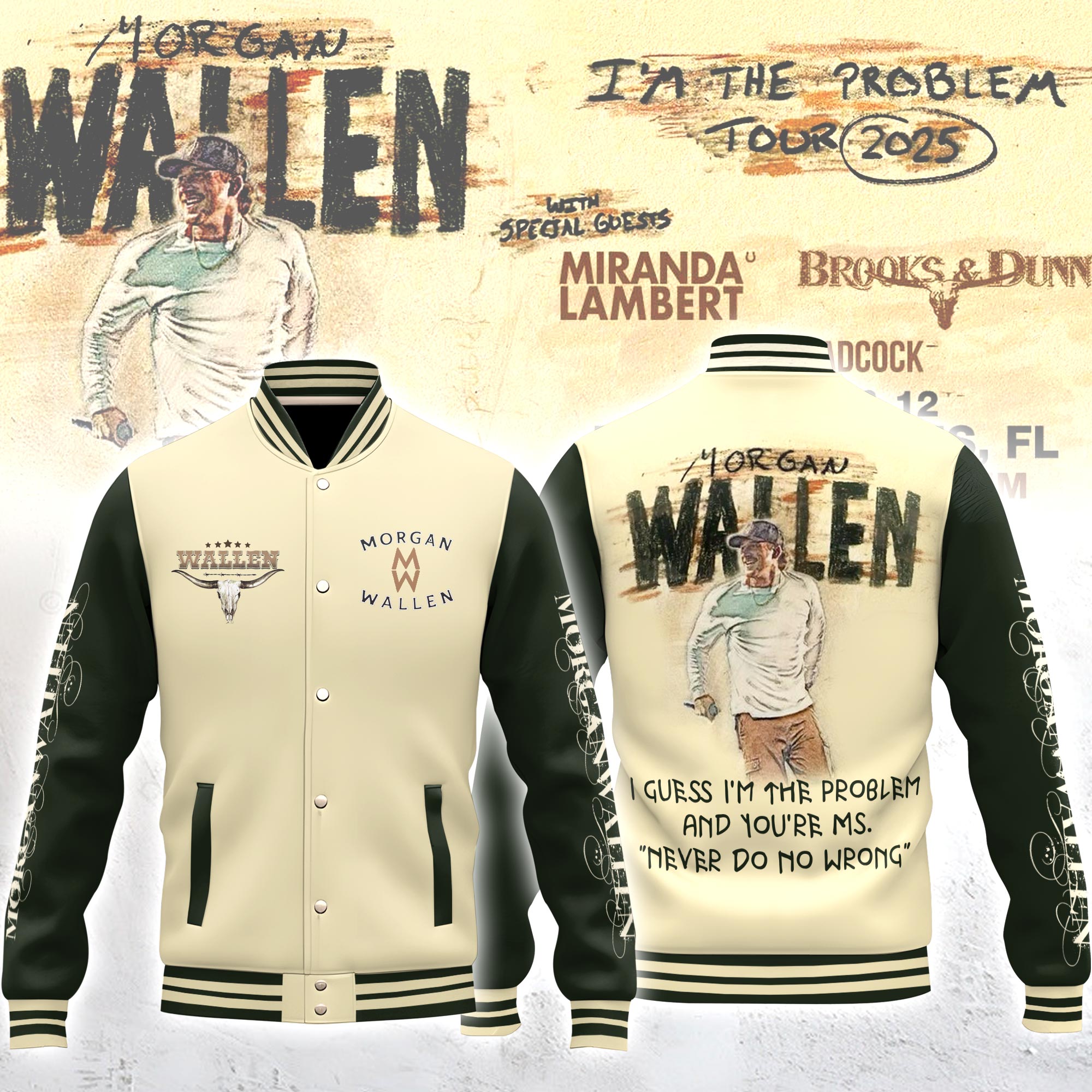 Morgan Wallen Music Style Baseball Jacket