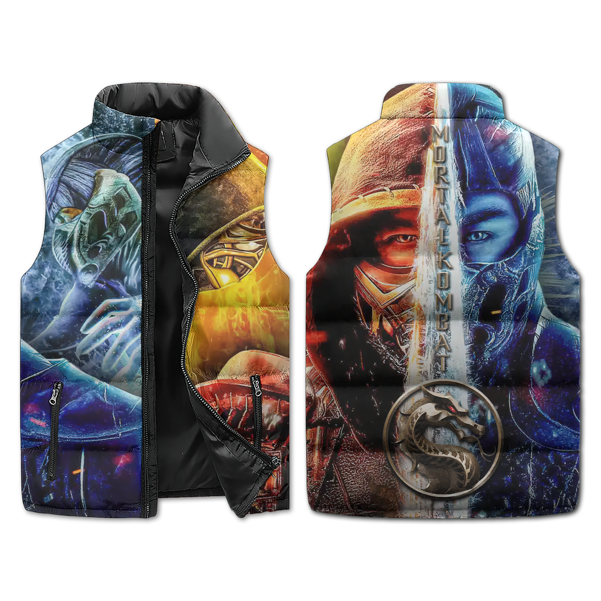Mortal Kombat 11 Games Style Sleeveless Puffer Jacket For Fans