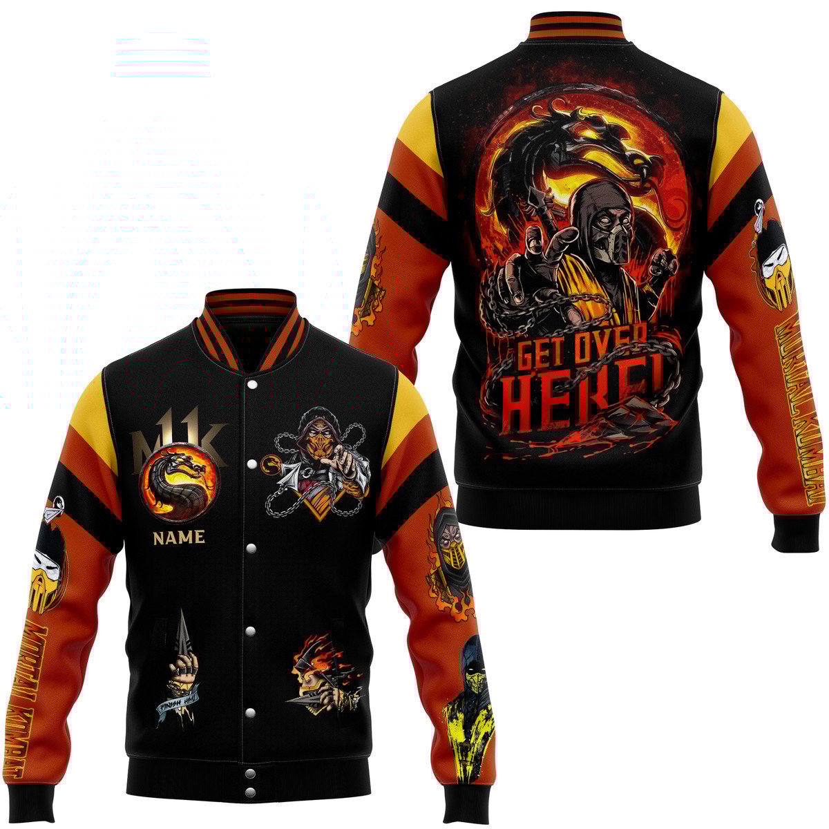 Mortal Kombat Games Style Baseball Jacket For Fans