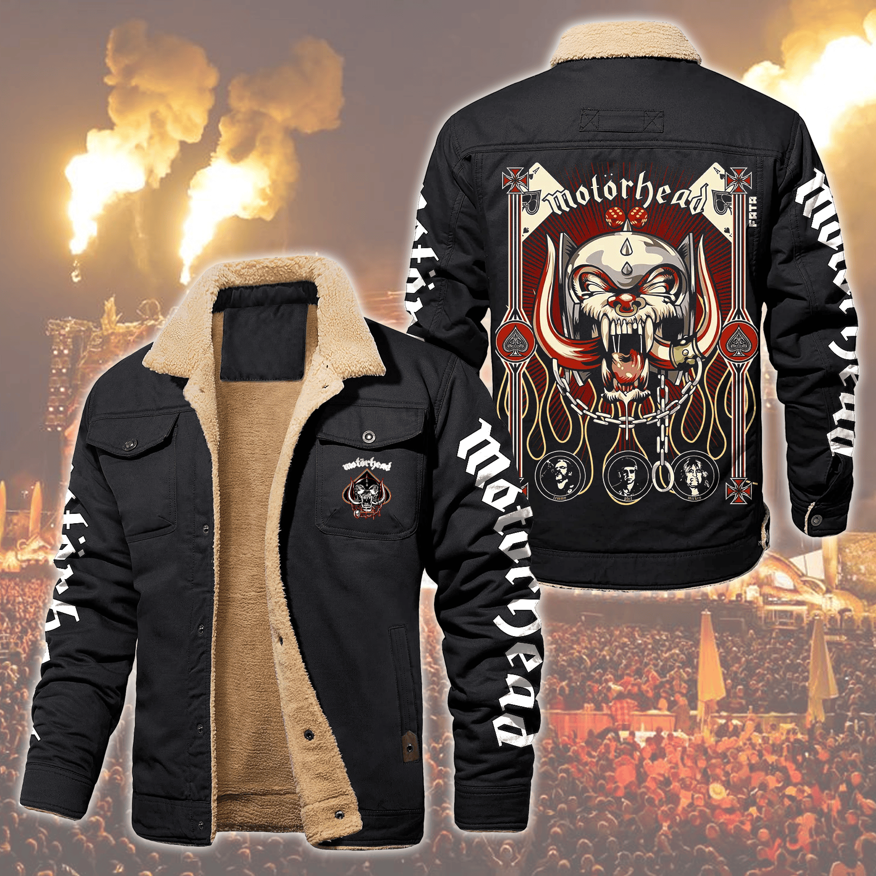 Motörhead Music Style Fleece Thermal Cotton Jacket For Fans