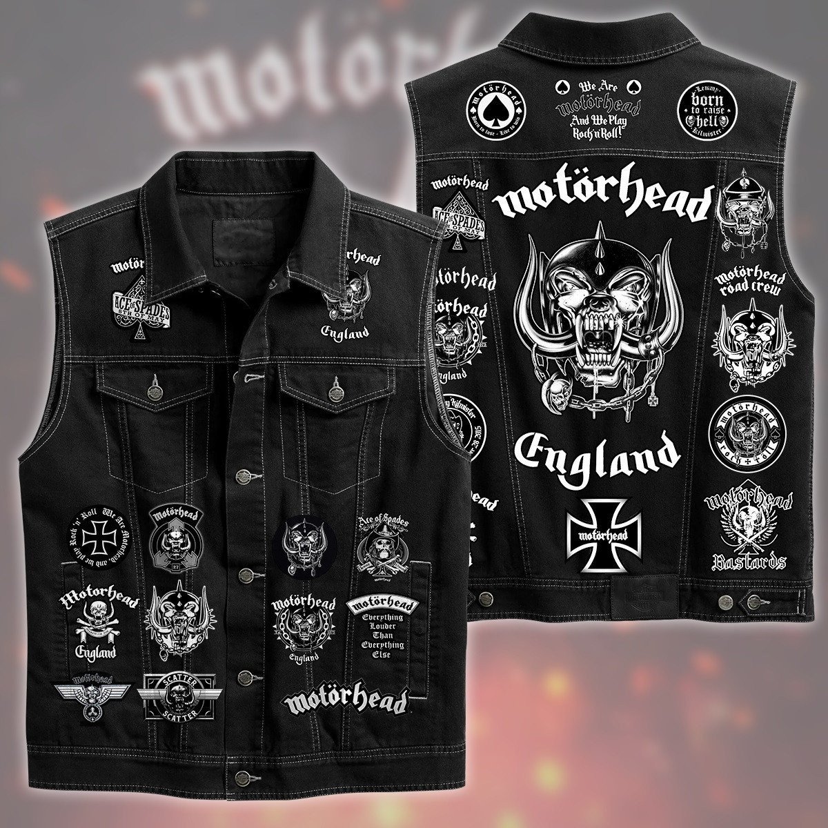 Motörhead Music Style Sleeveless Jacket For Fans