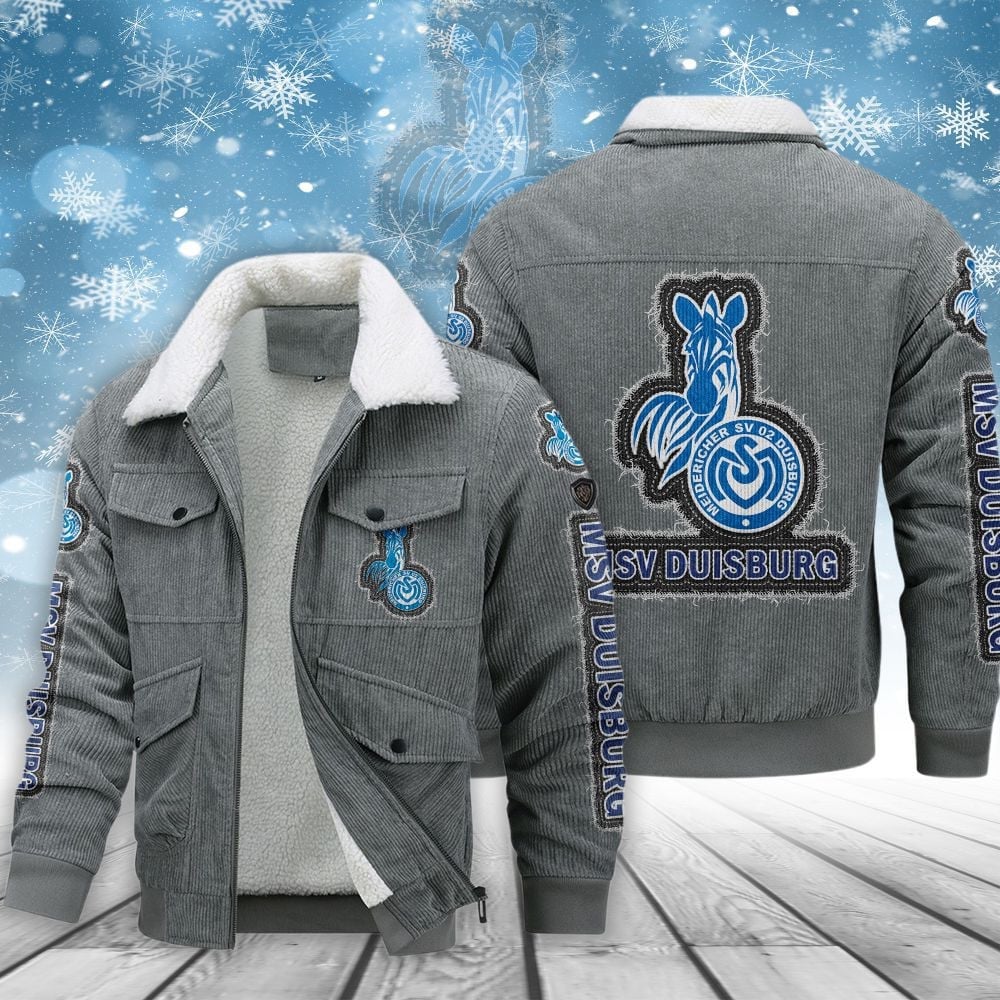 MSV Duisburg Bundesliga Style Thermal Cotton Jacket Prim For Fans