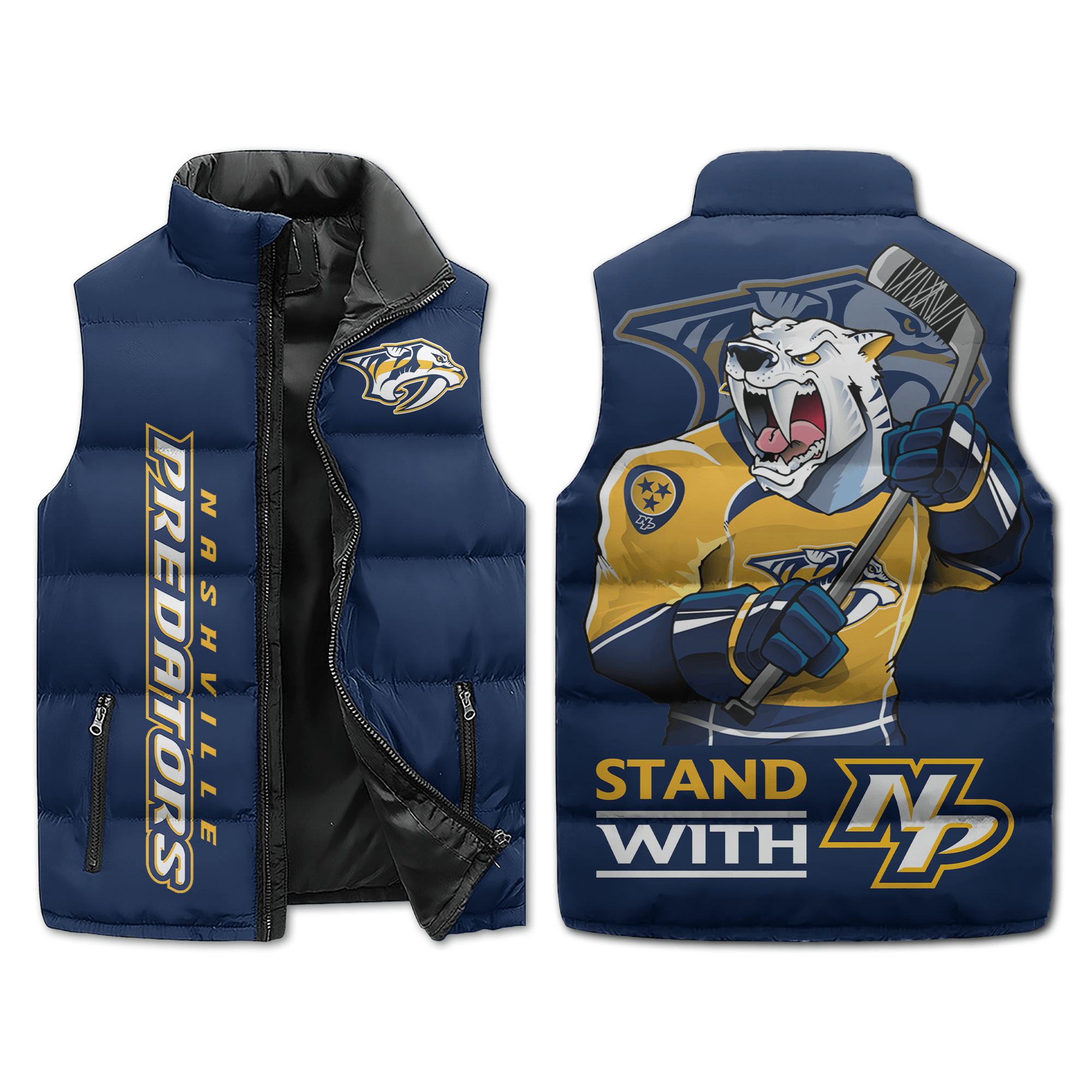 Nashville Predators NHL Style Sleeveless Puffer Jacket For Fans