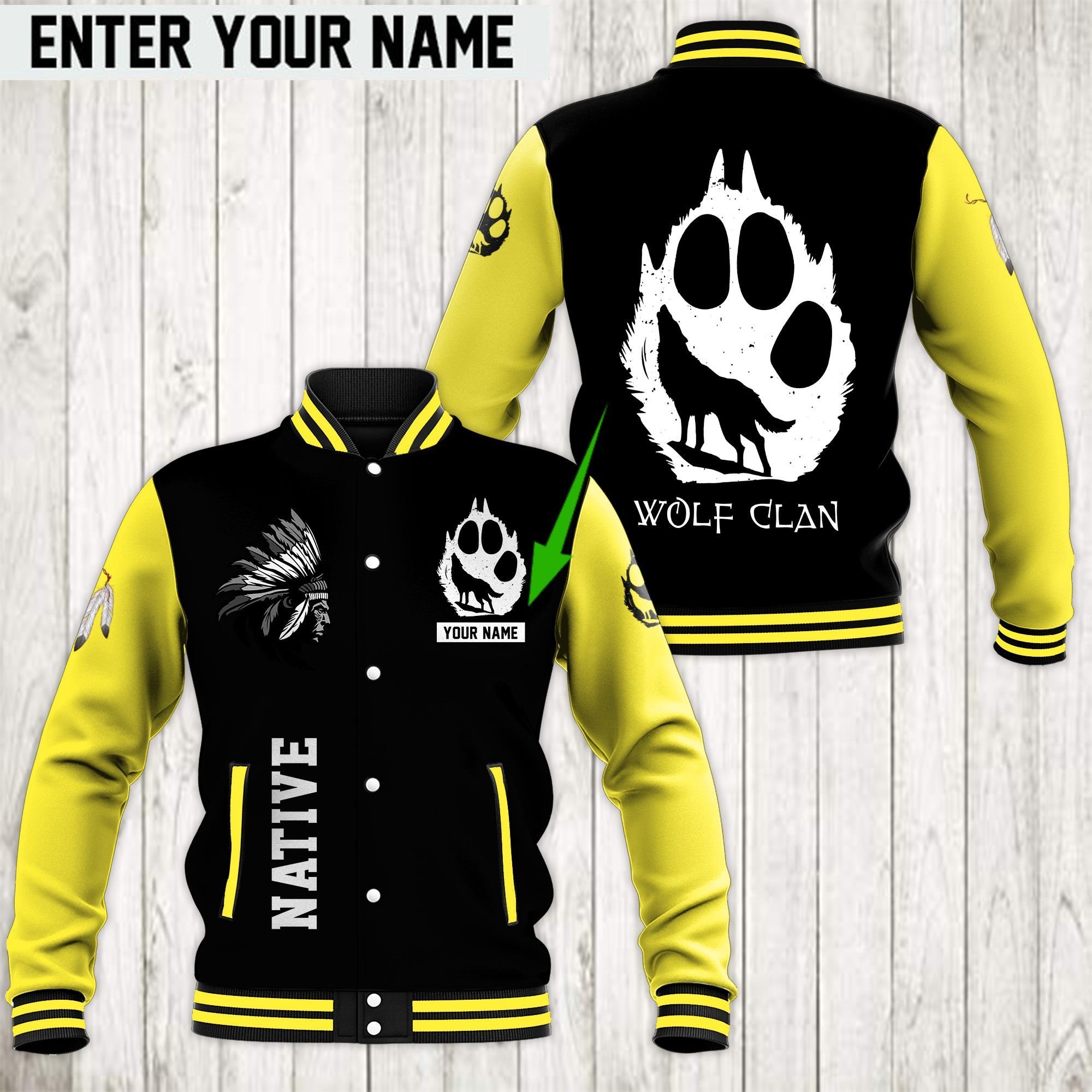 Native American Style Baseball Jacket For Fans