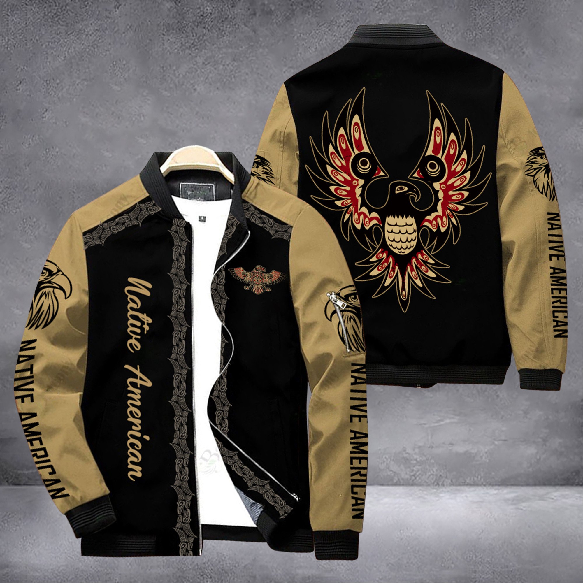 Native American Style Bomber Jacket For Fans