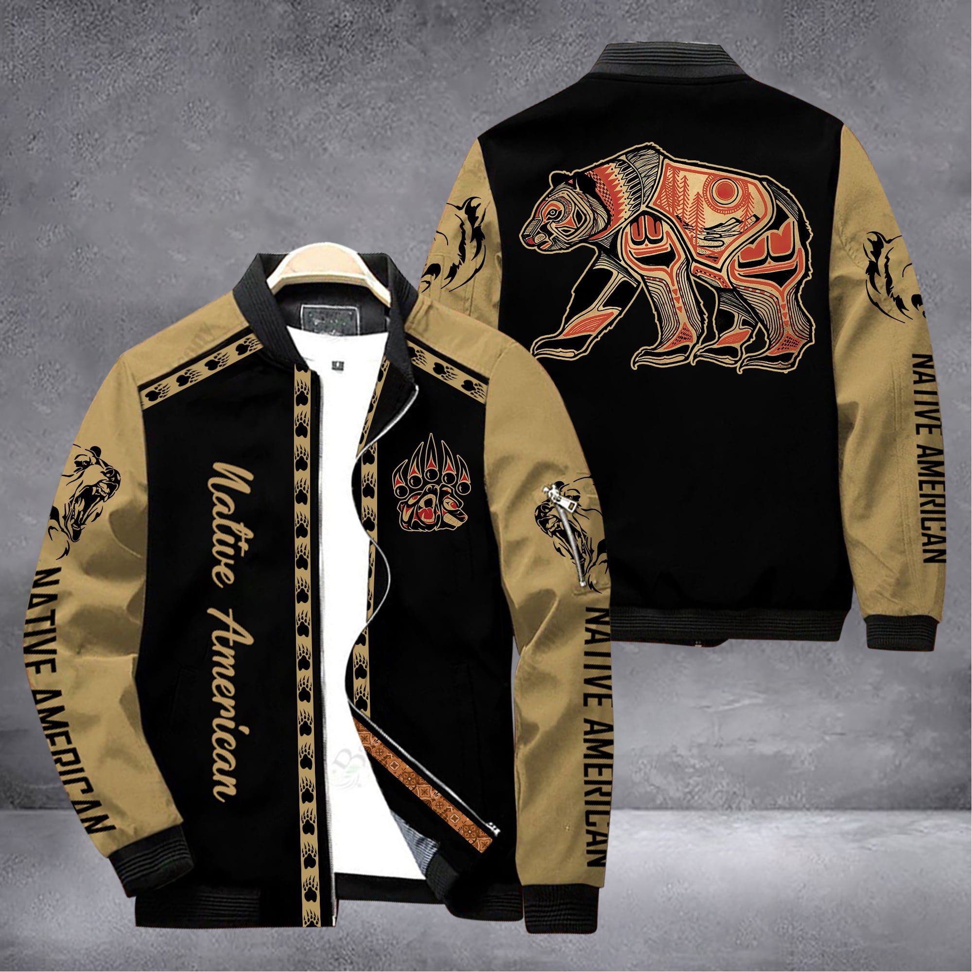 Native American Style Bomber Jacket For Fans