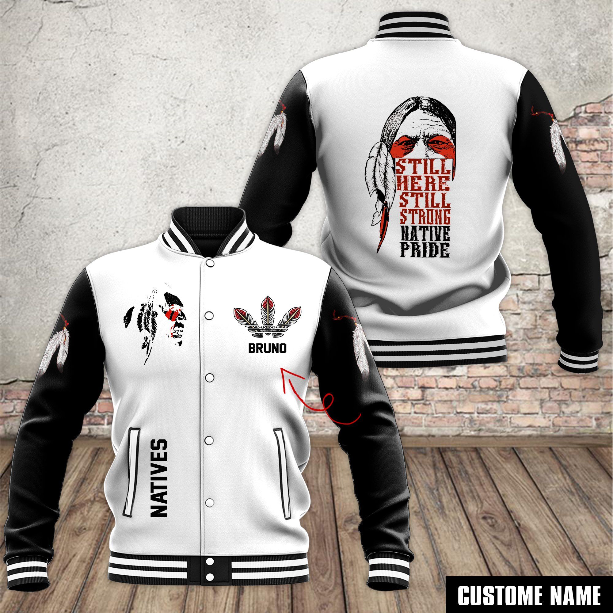 Native Pride Style Baseball Jacket For Fans