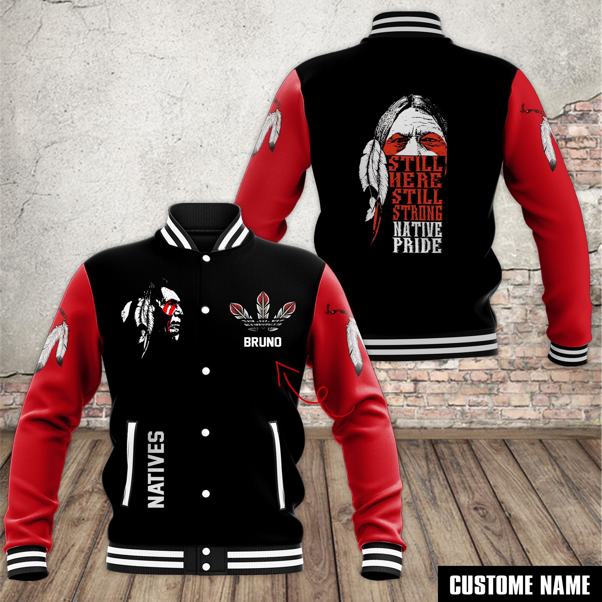 Native Pride Style Baseball Jacket For Fans
