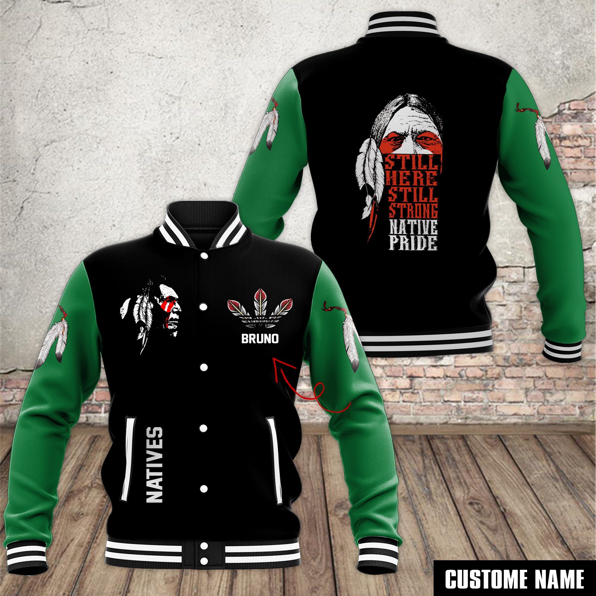Native Pride Style Baseball Jacket For Fans