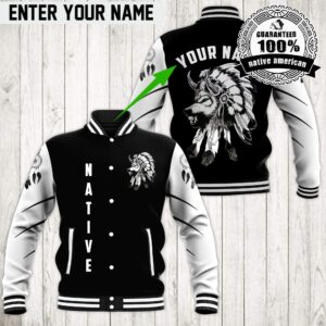 Native Style Baseball Jacket For Fans