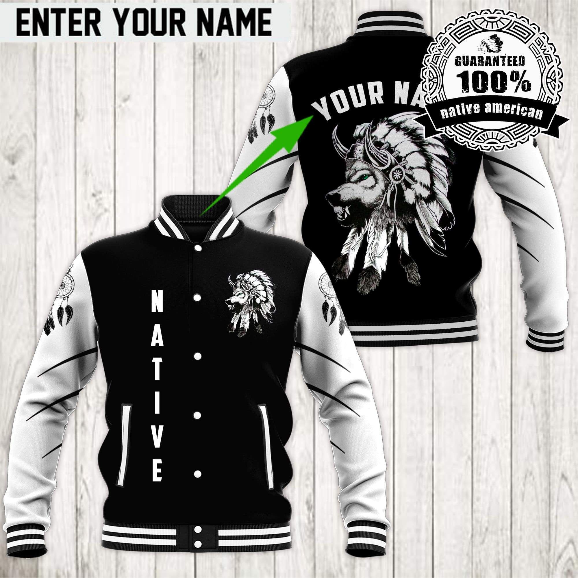 Native Style Baseball Jacket For Fans