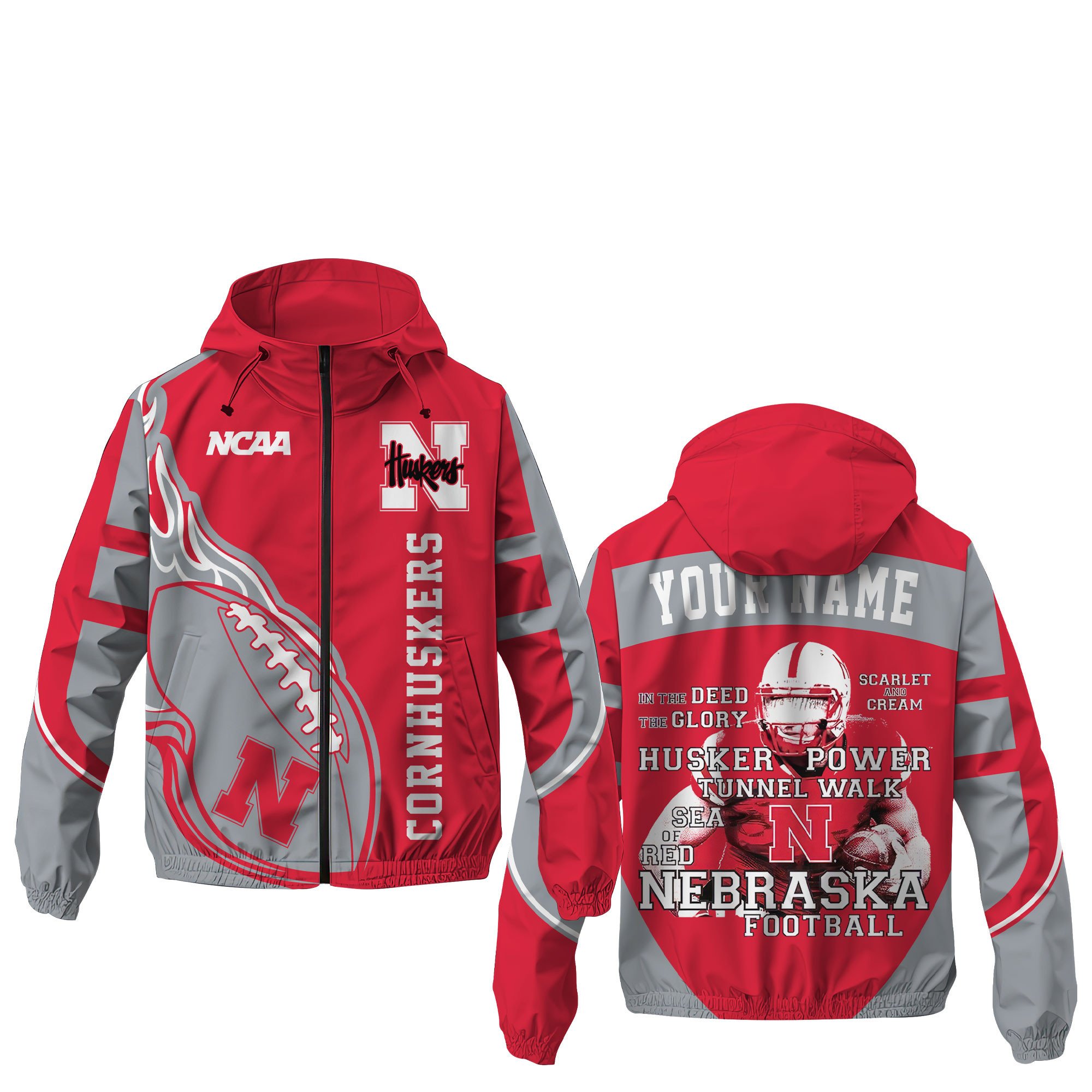 Nebraska Cornhuskers NCAA Style Windbreaker Jacket For Fans
