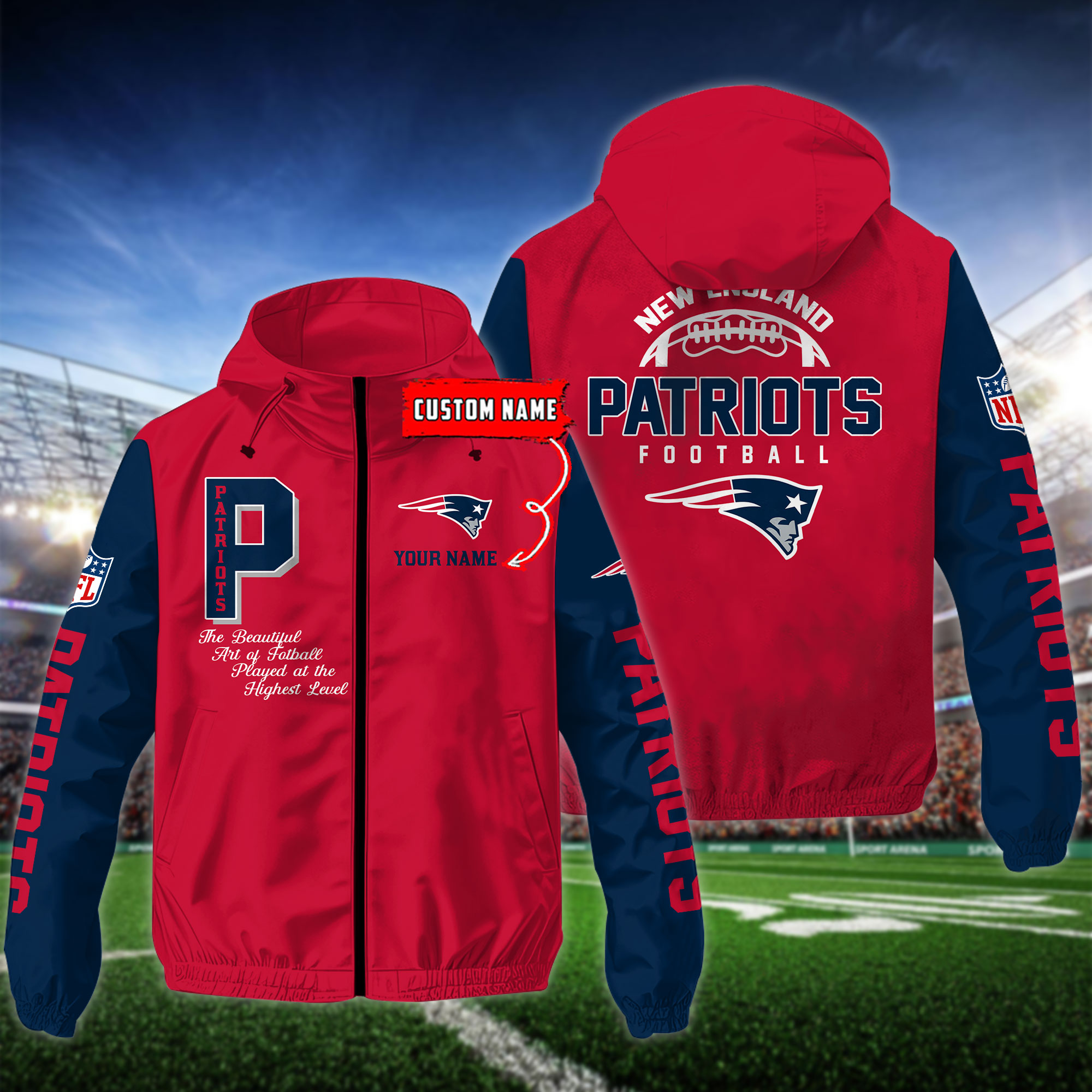 New England Patriots NFL Personalized Style Windbreaker Jacket For Fans